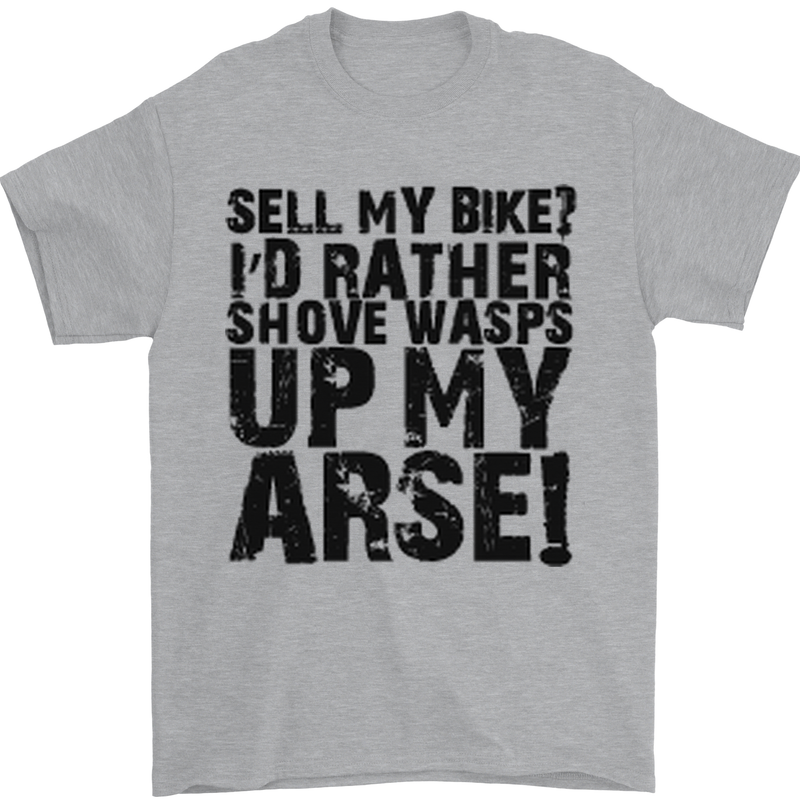 Cycling Biker Sell My Bike? Cyclist Bicycle Mens T-Shirt Cotton Gildan Sports Grey