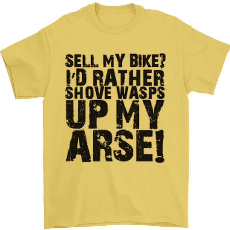 Cycling Biker Sell My Bike? Cyclist Bicycle Mens T-Shirt Cotton Gildan Yellow