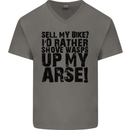 Cycling Biker Sell My Bike? Cyclist Bicycle Mens V-Neck Cotton T-Shirt Charcoal