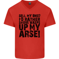 Cycling Biker Sell My Bike? Cyclist Bicycle Mens V-Neck Cotton T-Shirt Red