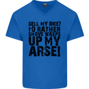 Cycling Biker Sell My Bike? Cyclist Bicycle Mens V-Neck Cotton T-Shirt Royal Blue