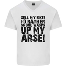 Cycling Biker Sell My Bike? Cyclist Bicycle Mens V-Neck Cotton T-Shirt White