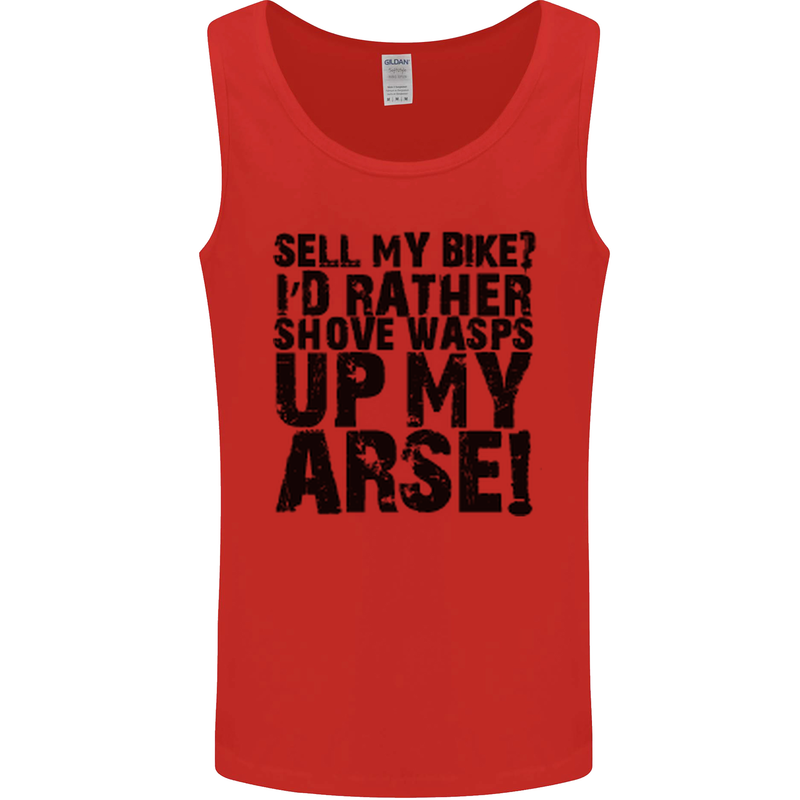 Cycling Biker Sell My Bike? Cyclist Bicycle Mens Vest Tank Top Red