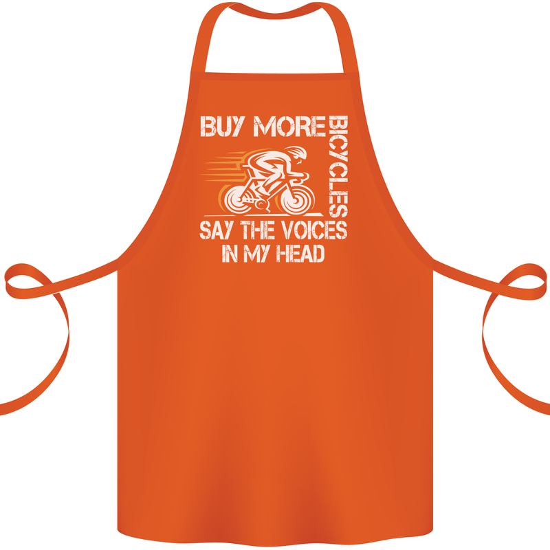 Cycling Buy More Bicycles Funny Cyclist Cotton Apron 100% Organic Orange
