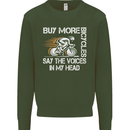 Cycling Buy More Bicycles Funny Cyclist Kids Sweatshirt Jumper Forest Green