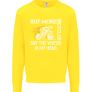 Cycling Buy More Bicycles Funny Cyclist Kids Sweatshirt Jumper Yellow