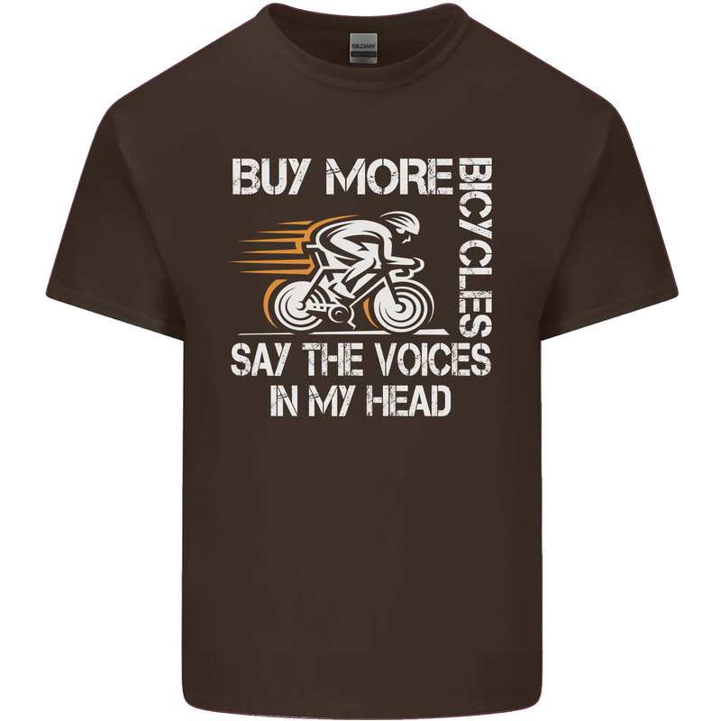 Cycling Buy More Bicycles Funny Cyclist Kids T-Shirt Childrens Chocolate