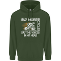 Cycling Buy More Bicycles Funny Cyclist Mens 80% Cotton Hoodie Forest Green