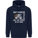 Cycling Buy More Bicycles Funny Cyclist Mens 80% Cotton Hoodie Navy Blue