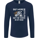 Cycling Buy More Bicycles Funny Cyclist Mens Long Sleeve T-Shirt Navy Blue