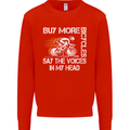 Cycling Buy More Bicycles Funny Cyclist Mens Sweatshirt Jumper Bright Red