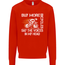 Cycling Buy More Bicycles Funny Cyclist Mens Sweatshirt Jumper Bright Red