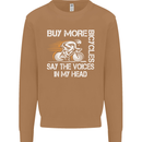 Cycling Buy More Bicycles Funny Cyclist Mens Sweatshirt Jumper Caramel Latte