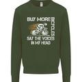 Cycling Buy More Bicycles Funny Cyclist Mens Sweatshirt Jumper Forest Green