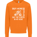 Cycling Buy More Bicycles Funny Cyclist Mens Sweatshirt Jumper Orange