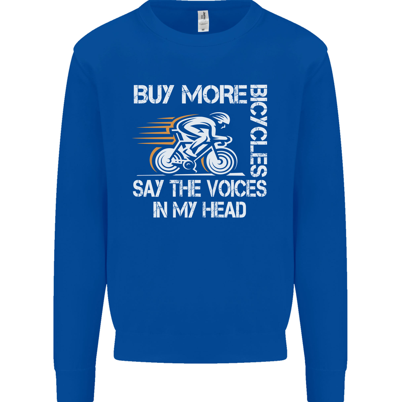 Cycling Buy More Bicycles Funny Cyclist Mens Sweatshirt Jumper Royal Blue