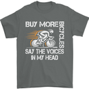 Cycling Buy More Bicycles Funny Cyclist Mens T-Shirt Cotton Gildan Charcoal