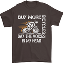 Cycling Buy More Bicycles Funny Cyclist Mens T-Shirt Cotton Gildan Dark Chocolate