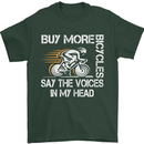 Cycling Buy More Bicycles Funny Cyclist Mens T-Shirt Cotton Gildan Forest Green