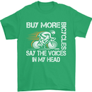 Cycling Buy More Bicycles Funny Cyclist Mens T-Shirt Cotton Gildan Irish Green