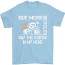 Cycling Buy More Bicycles Funny Cyclist Mens T-Shirt Cotton Gildan Light Blue