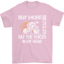 Cycling Buy More Bicycles Funny Cyclist Mens T-Shirt Cotton Gildan Light Pink