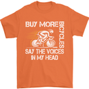 Cycling Buy More Bicycles Funny Cyclist Mens T-Shirt Cotton Gildan Orange