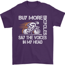 Cycling Buy More Bicycles Funny Cyclist Mens T-Shirt Cotton Gildan Purple