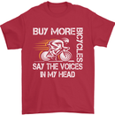 Cycling Buy More Bicycles Funny Cyclist Mens T-Shirt Cotton Gildan Red