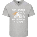 Cycling Buy More Bicycles Funny Cyclist Mens V-Neck Cotton T-Shirt Sports Grey