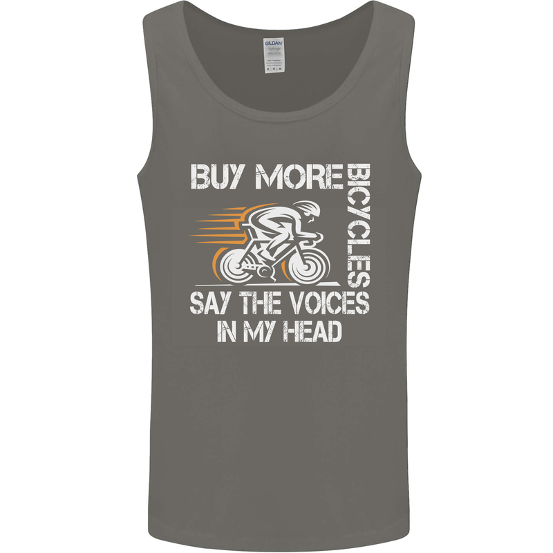 Cycling Buy More Bicycles Funny Cyclist Mens Vest Tank Top Charcoal