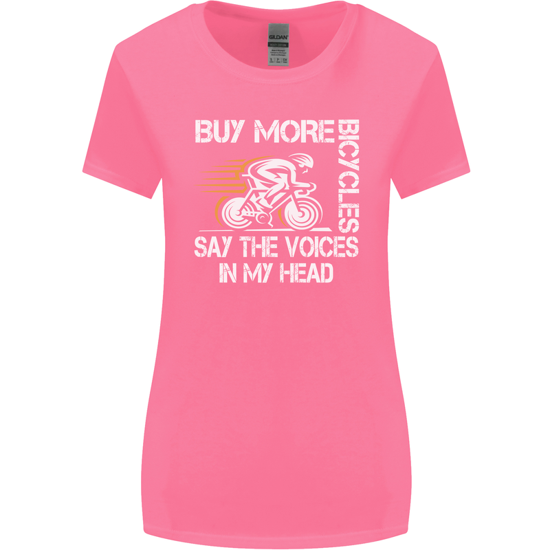 Cycling Buy More Bicycles Funny Cyclist Womens Wider Cut T-Shirt Azalea