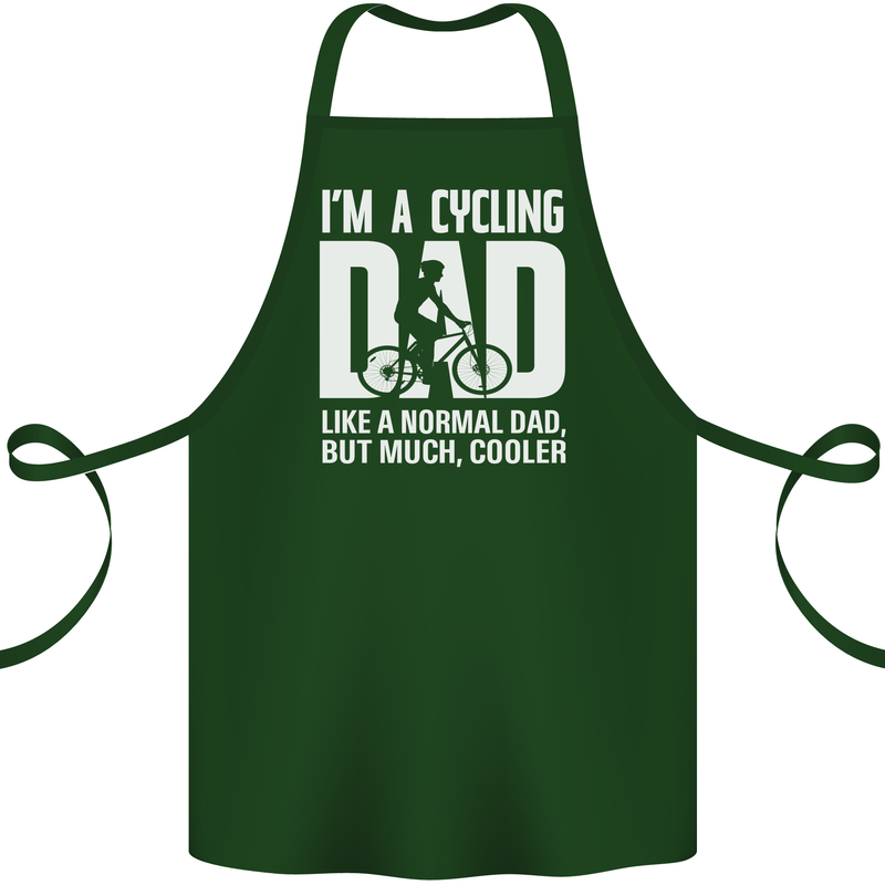 Cycling Dad Like a Normal Dad Father's Day Cotton Apron 100% Organic Forest Green