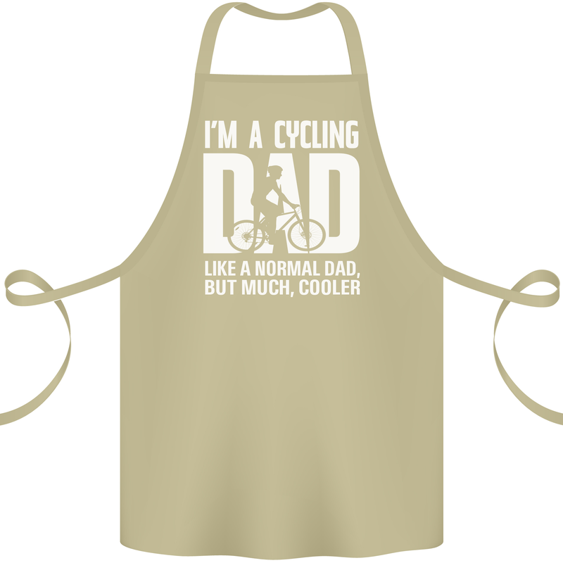Cycling Dad Like a Normal Dad Father's Day Cotton Apron 100% Organic Khaki