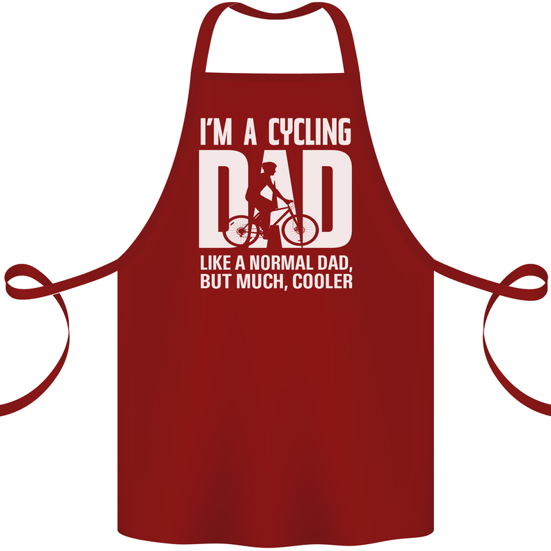 Cycling Dad Like a Normal Dad Father's Day Cotton Apron 100% Organic Maroon