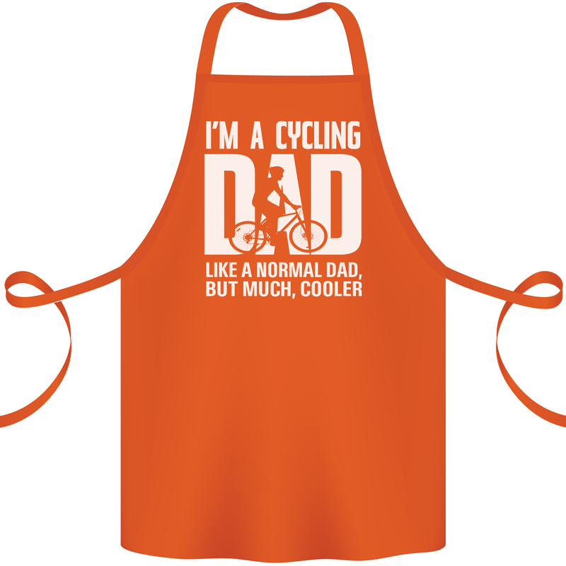 Cycling Dad Like a Normal Dad Father's Day Cotton Apron 100% Organic Orange