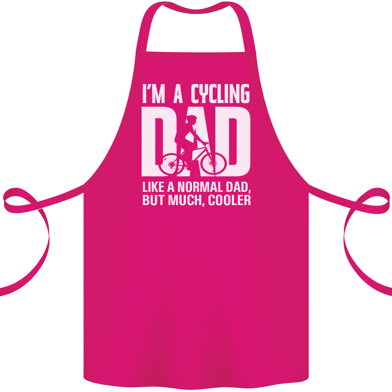 Cycling Dad Like a Normal Dad Father's Day Cotton Apron 100% Organic Pink