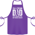 Cycling Dad Like a Normal Dad Father's Day Cotton Apron 100% Organic Purple