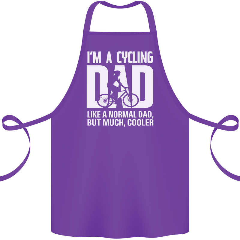 Cycling Dad Like a Normal Dad Father's Day Cotton Apron 100% Organic Purple