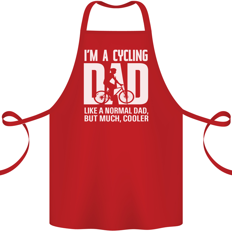 Cycling Dad Like a Normal Dad Father's Day Cotton Apron 100% Organic Red