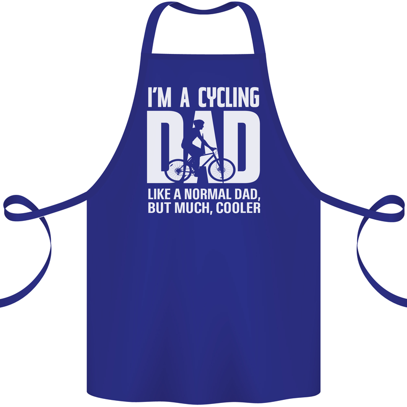 Cycling Dad Like a Normal Dad Father's Day Cotton Apron 100% Organic Royal Blue