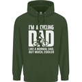 Cycling Dad Like a Normal Dad Father's Day Mens 80% Cotton Hoodie Forest Green
