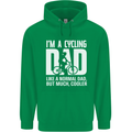 Cycling Dad Like a Normal Dad Father's Day Mens 80% Cotton Hoodie Irish Green