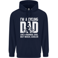Cycling Dad Like a Normal Dad Father's Day Mens 80% Cotton Hoodie Navy Blue