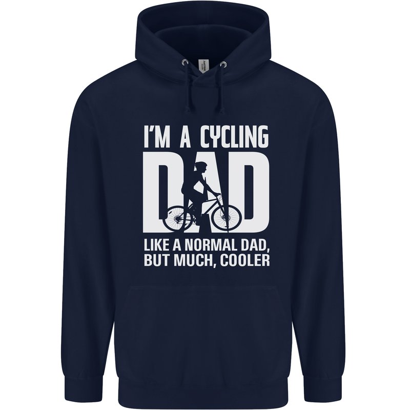 Cycling Dad Like a Normal Dad Father's Day Mens 80% Cotton Hoodie Navy Blue