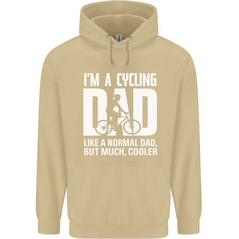 Cycling Dad Like a Normal Dad Father's Day Mens 80% Cotton Hoodie Sand