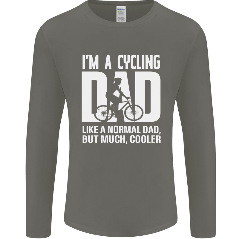 Cycling Dad Like a Normal Dad Father's Day Mens Long Sleeve T-Shirt Charcoal