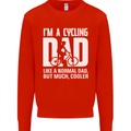 Cycling Dad Like a Normal Dad Father's Day Mens Sweatshirt Jumper Bright Red