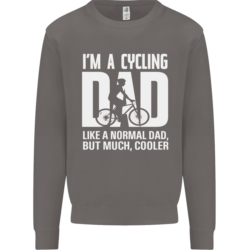 Cycling Dad Like a Normal Dad Father's Day Mens Sweatshirt Jumper Charcoal