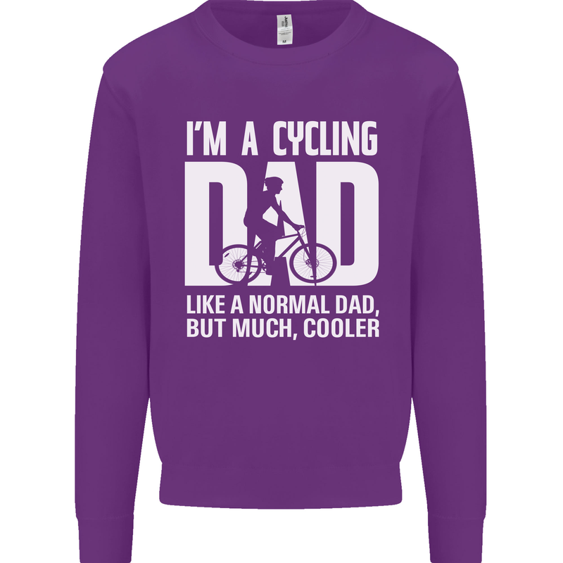 Cycling Dad Like a Normal Dad Father's Day Mens Sweatshirt Jumper Purple